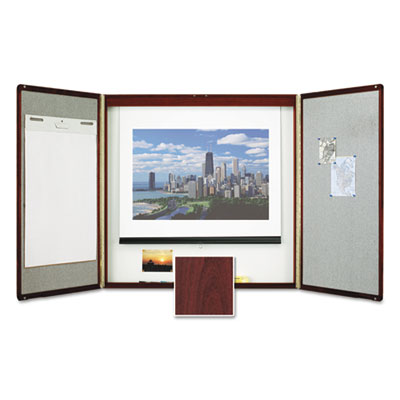 Quartet&reg; Marker Board Cabinet with Projection Screen