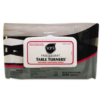 Sani Professional&reg; Table Turners&reg; No-Rinse Sanitizing Wipes