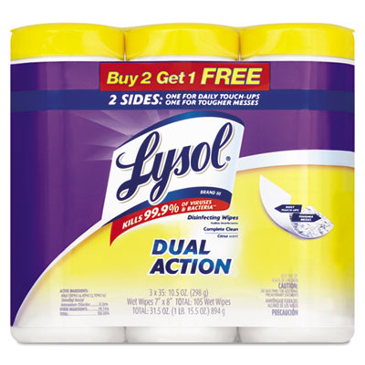 LYSOL&reg; Brand Dual Action Disinfecting Wipes
