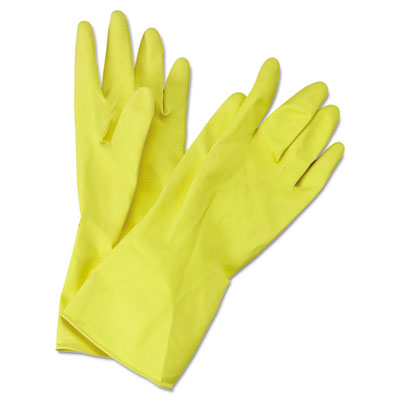 Boardwalk&reg; Flock-Lined Latex Cleaning Gloves