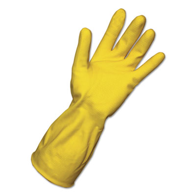 Boardwalk&reg; Flock-Lined Latex Cleaning Gloves