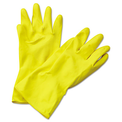 Boardwalk&reg; Flock-Lined Latex Cleaning Gloves