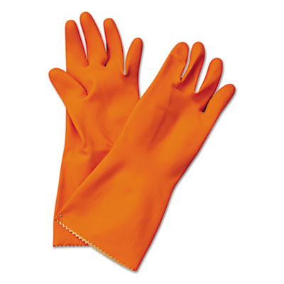 Boardwalk&reg; Flock-Lined Latex Cleaning Gloves