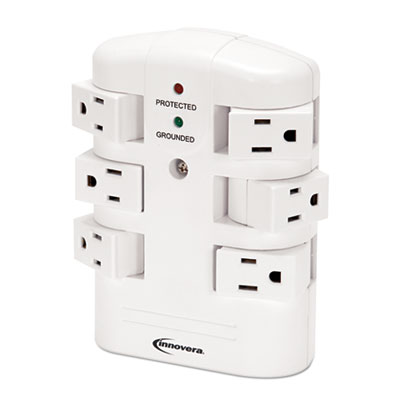 Innovera&reg; Six-Outlet Wall Mount Surge Protector