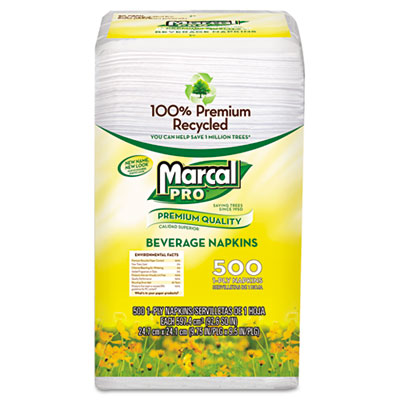 Marcal&reg; PRO 100% Recycled Beverage Napkins