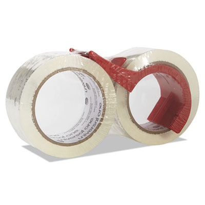Universal One&trade; Heavy-Duty Acrylic Box Sealing Tape with Dispenser