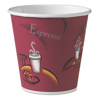 SOLO&reg; Cup Company Single-Sided Poly Paper Hot Cups in Bistro&reg; Design