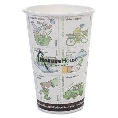 NatureHouse&reg; Compostable Insulated Paper/PLA Corn Plastic Lined Hot Cups