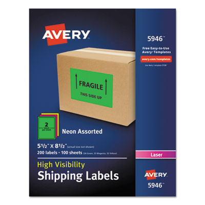 Avery&reg; Neon Shipping Label