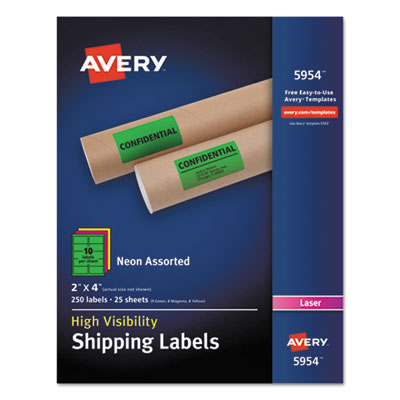 Avery&reg; Neon Shipping Label