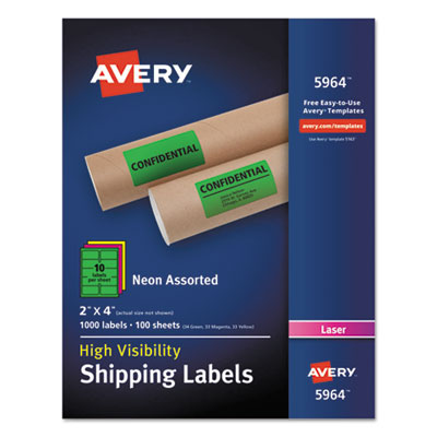 Avery&reg; Neon Shipping Label