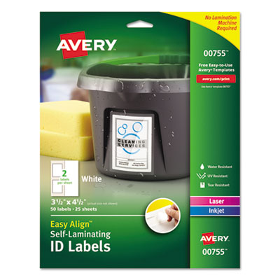 Avery&reg; Easy Align&trade; Self-Laminating ID Labels
