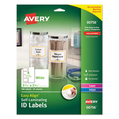 Avery&reg; Easy Align&trade; Self-Laminating ID Labels