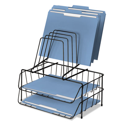 Fellowes&reg; Wire Double Tray with Step File&reg;