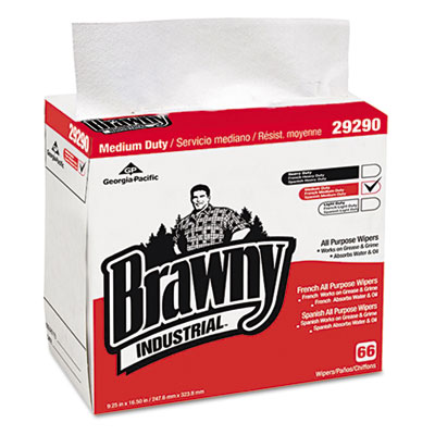 Georgia Pacific&reg; Professional Brawny Industrial&reg; Medium Duty Airlaid 1/4 Fold Wipers