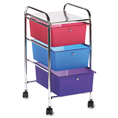Advantus&reg; Portable Three-Drawer Organizer, Multi-Colored