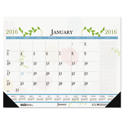 House of Doolittle&trade; Earthscapes&trade; 100% Recycled Whimsical Floral Desk Pad
