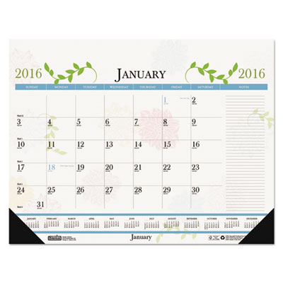 House of Doolittle&trade; Earthscapes&trade; 100% Recycled Whimsical Floral Desk Pad