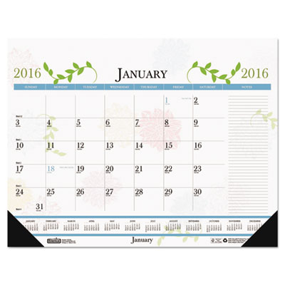 House of Doolittle&trade; Earthscapes&trade; 100% Recycled Whimsical Floral Desk Pad