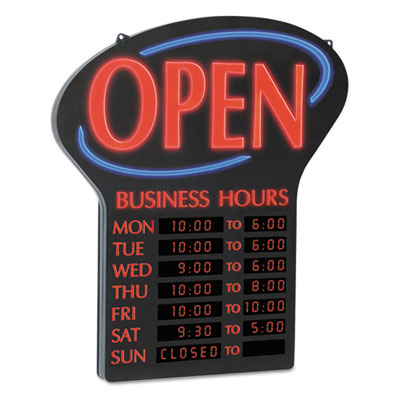 Newon&reg; LED Open Sign with Business Hours