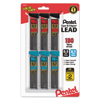 Pentel&reg; Super Hi-Polymer&reg; Lead Refill Value Pack