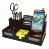 Victor&reg; Midnight Black Desk Organizer with Smartphone Holder