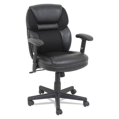 OIF Leather/Mesh Mid-Back Chair
