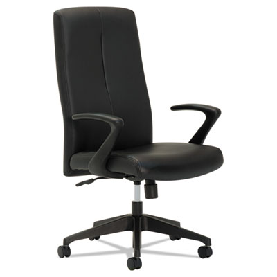 OIF Leather/Mesh Mid-Back Chair