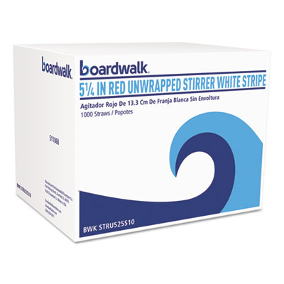 Boardwalk&reg; Unwrapped Single-Tube Stir-Straws