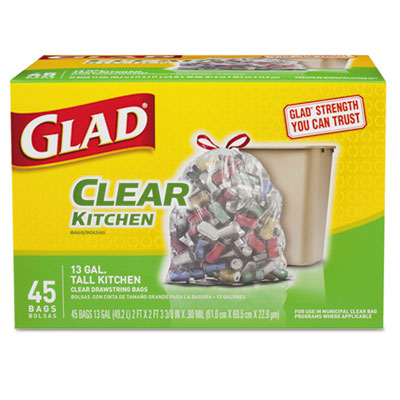 Glad&reg; Clear Recycling Tall Kitchen Trash Bags