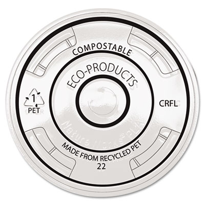 Eco-Products&reg; Recycled Content Clear Plastic Cold Drink Cup Lids