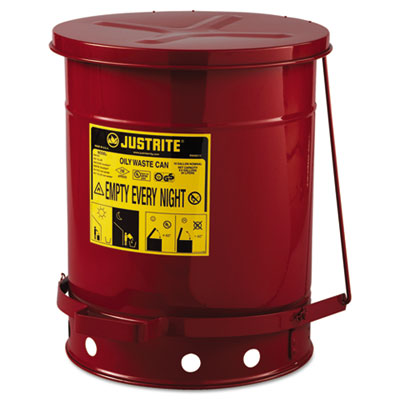 JUSTRITE&reg; Red Oily Waste Can 09300