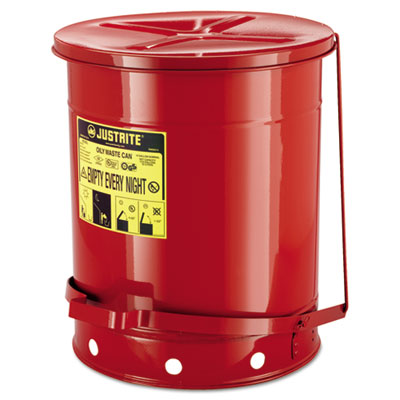 JUSTRITE&reg; Red Oily Waste Can 09500