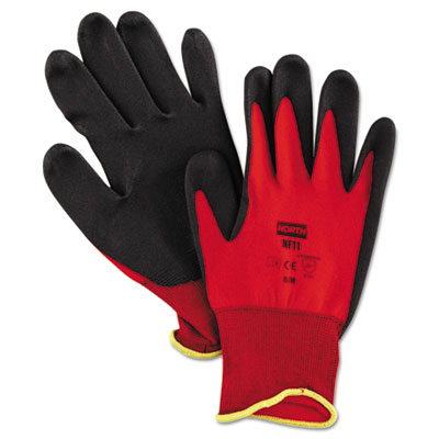 North Safety&reg; NorthFlex Red Foamed PVC Palm Coated Gloves NF11/8M