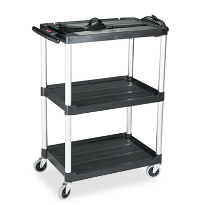 Rubbermaid&reg; Commercial MediaMaster&reg; Three-Shelf AV Cart