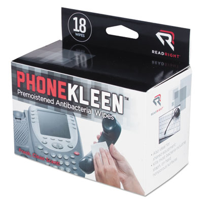 Read Right&reg; PhoneKleen Premoistened Antibacterial Wipes