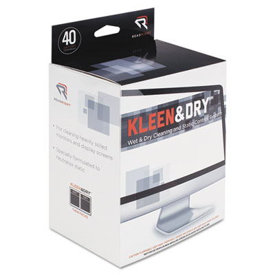 Read Right&reg; Two Step Screen Kleen Wet and Dry Cleaning Wipes