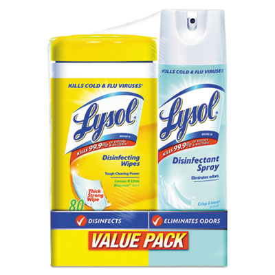 LYSOL&reg; Brand Disinfecting Wipes and Spray Combo Pack