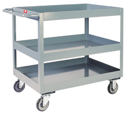 Model LN - 3 Shelves - 3" Deep Lipped Service Carts Model LN - 3 Shelves - 3" Deep Lipped Service Carts