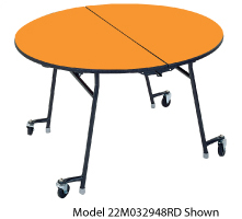 ROUND MOBILE CAFETERIA LUNCH TABLES