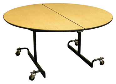 ROUND MOBILE CAFETERIA LUNCH TABLES WITH COMFORT LEG