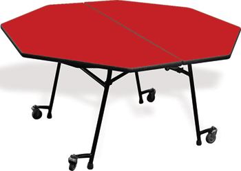 OCTAGON MOBILE CAFETERIA LUNCH TABLES WITH COMFORT LEG
