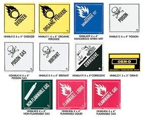 D.O.T. HAZARDOUS MATERIAL LABELS