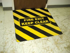 Non-Skid "Fire Exit" Adhesive Floor Graphic