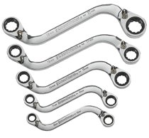 GearWrench&reg; 5 Pc. "S-Shaped" Reversible Double Box Ratcheting Wrench Sets