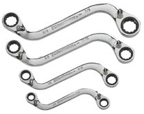 GearWrench&reg; 4 Pc. &quot;S-Shaped&quot; Reversible Double Box Ratcheting Wrench Sets