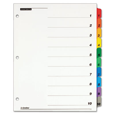 Cardinal&reg; OneStep&reg; Printable Table of Contents and Dividers