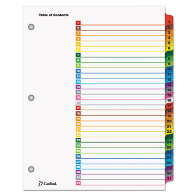 Cardinal&reg; OneStep&reg; Printable Table of Contents and Dividers