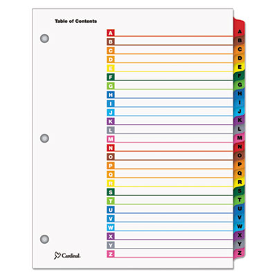 Cardinal&reg; OneStep&reg; Printable Table of Contents and Dividers