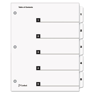 Cardinal&reg; OneStep&reg; Printable Table of Contents and Dividers